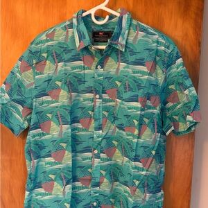 Vineyard Vines Men's Slim Fit Murray Short Sleeve Beach Button Down Size XL
